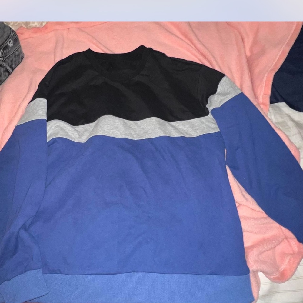 Black and Blue Colorblock Sweater